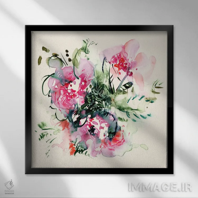 تابلو انتزاعی تعطیلات اثر لسیا بینکین - نمای قابدار مشکی