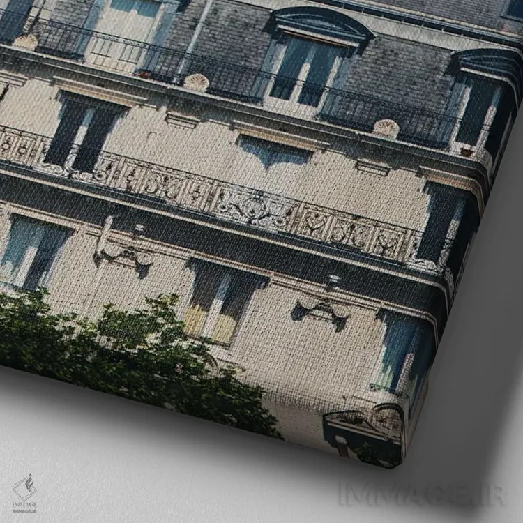 تابلو دکوراتیو آپارتمان های پاریسی اثر لورا ایوانز - نمای نزدیک بافت بوم