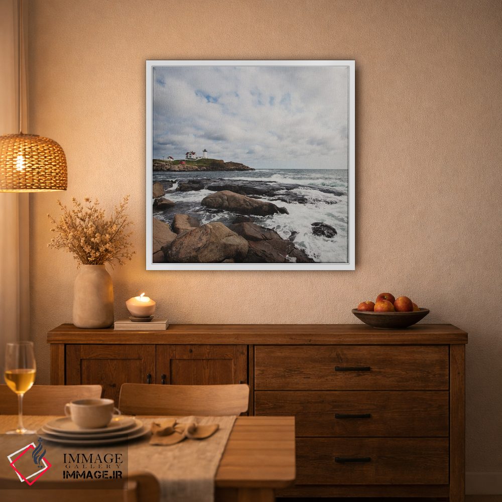 تابلو دکوراتیو Maine,فانوس دریایی نابل، مین اثر لورا ایوانز - D2W