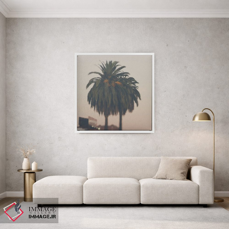 تابلو دکوراتیو درخت نخل هنگام غروب اثر لورا ایوانز - D1W