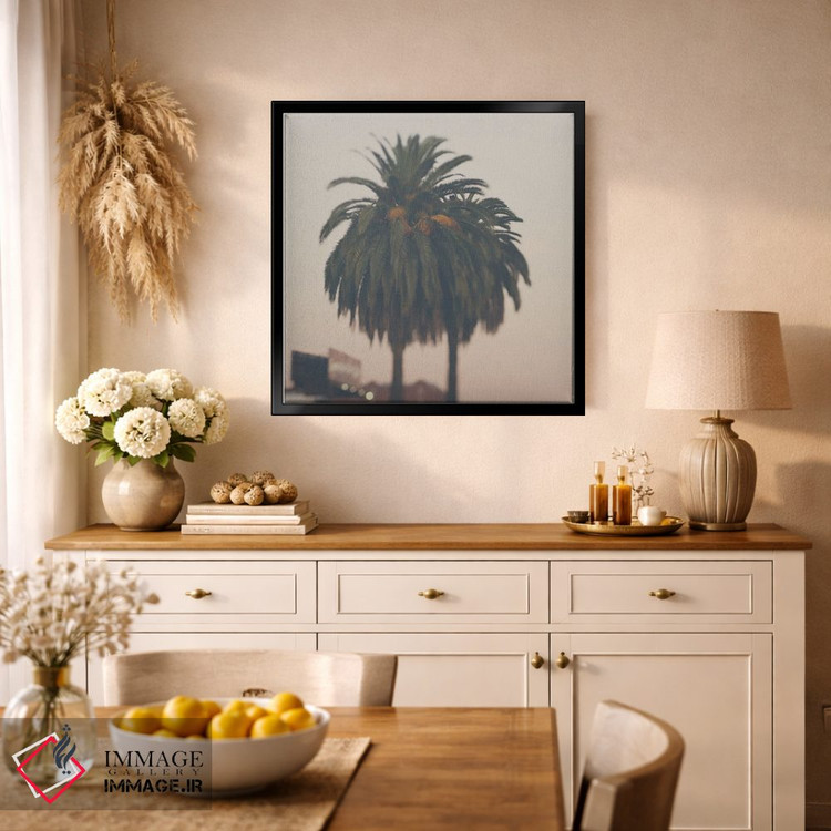 تابلو دکوراتیو درخت نخل هنگام غروب اثر لورا ایوانز - D2B