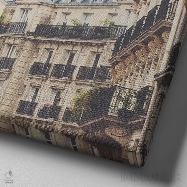 تابلو دکوراتیو معماری پاریس اثر لورا ایوانز - نمای نزدیک بافت بوم