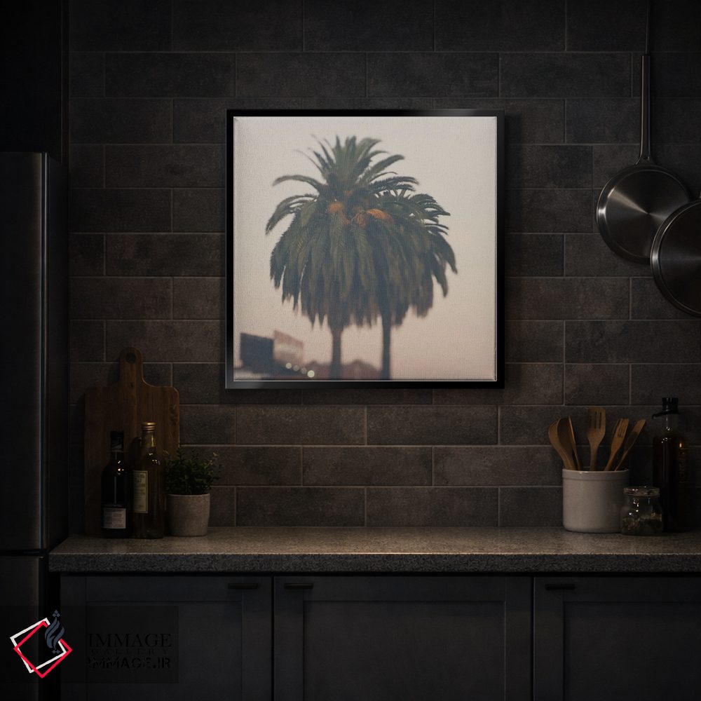 تابلو دکوراتیو درخت نخل هنگام غروب اثر لورا ایوانز - D5B