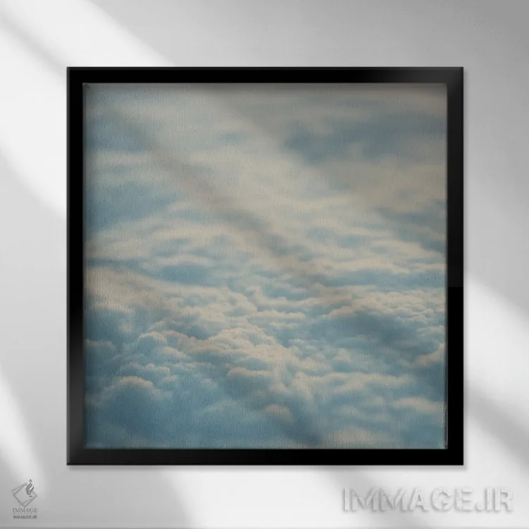 تابلو دکوراتیو بالای ابرها اثر لورا ایوانز - نمای قابدار مشکی