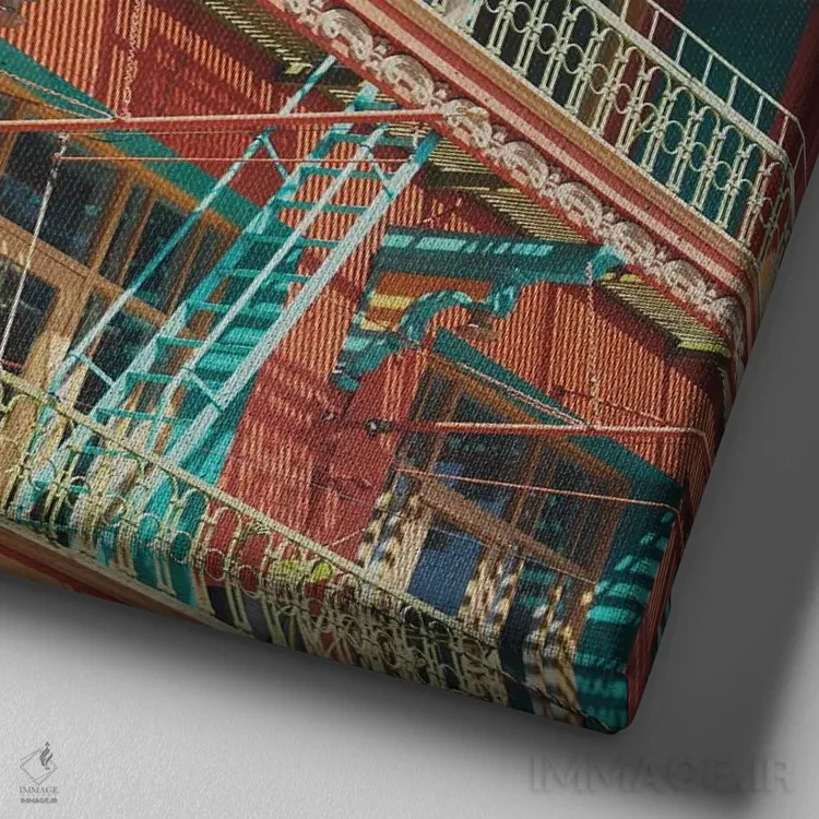 تابلو دکوراتیو Chinatown,سان فرانسیسکو، چایناتاون اثر لورا ایوانز - نمای نزدیک بافت بوم