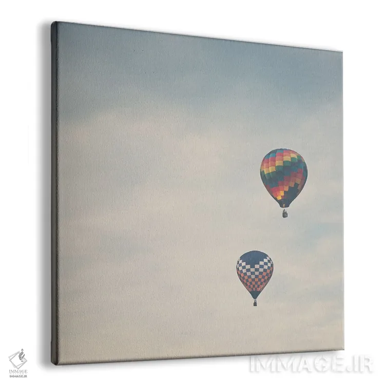 تابلو دکوراتیو یک جفت بالن هوای گرم اثر لورا ایوانز - نمای پرسپکتیو محصول