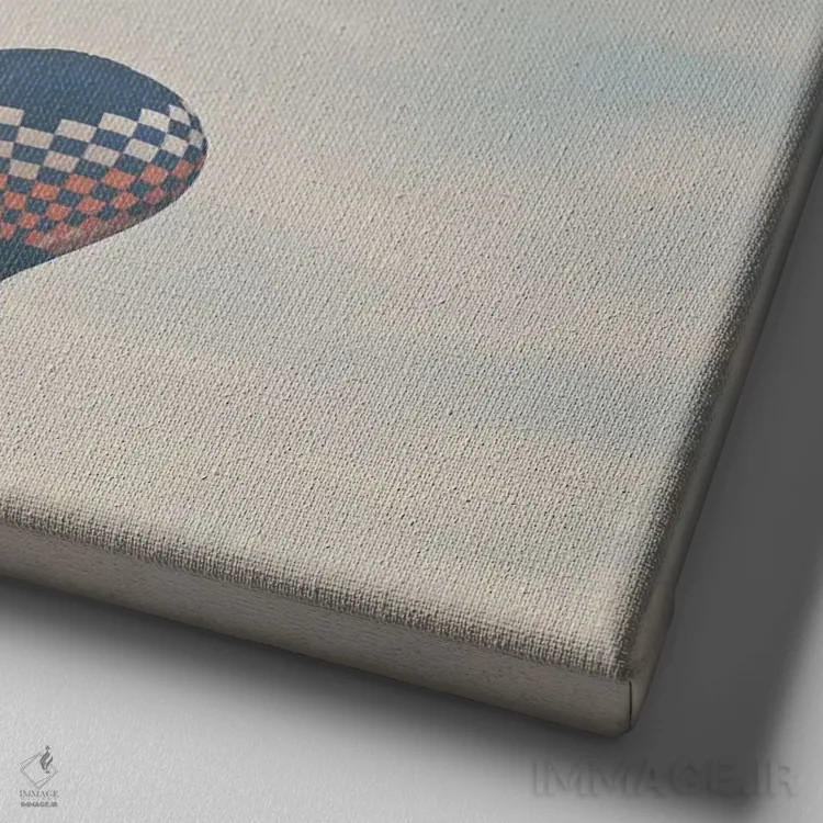 تابلو دکوراتیو یک جفت بالن هوای گرم اثر لورا ایوانز - نمای نزدیک بافت بوم