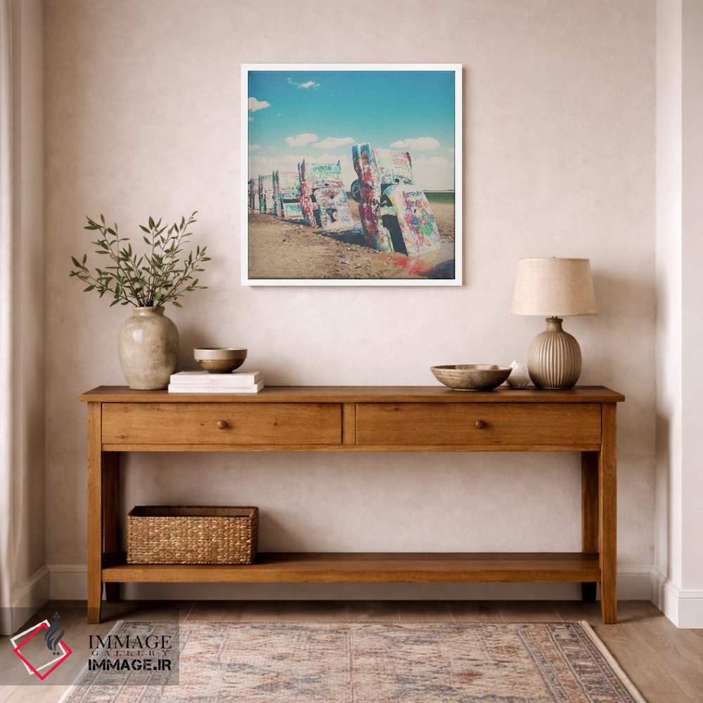 تابلو دکوراتیو نقاشی دیواری جاده ۶۶ اثر لورا ایوانز - D5W