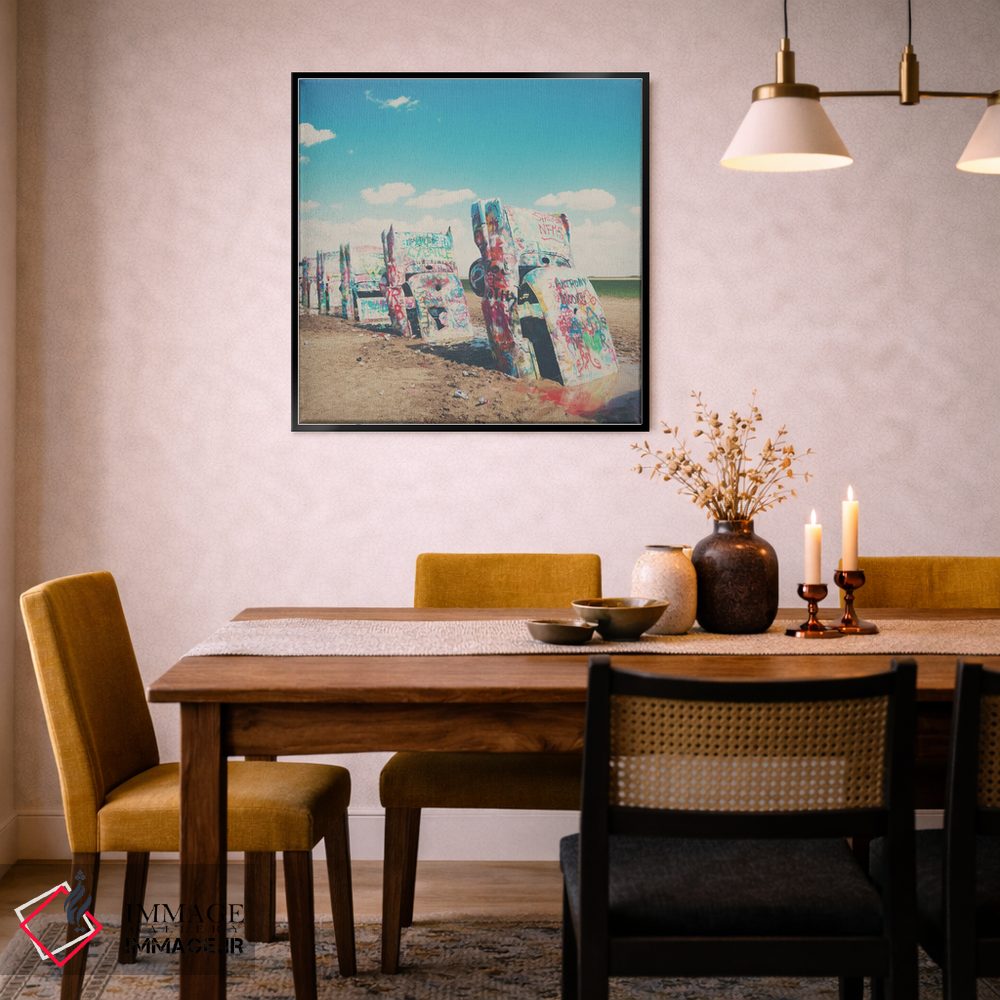 تابلو دکوراتیو نقاشی دیواری جاده ۶۶ اثر لورا ایوانز - D6B