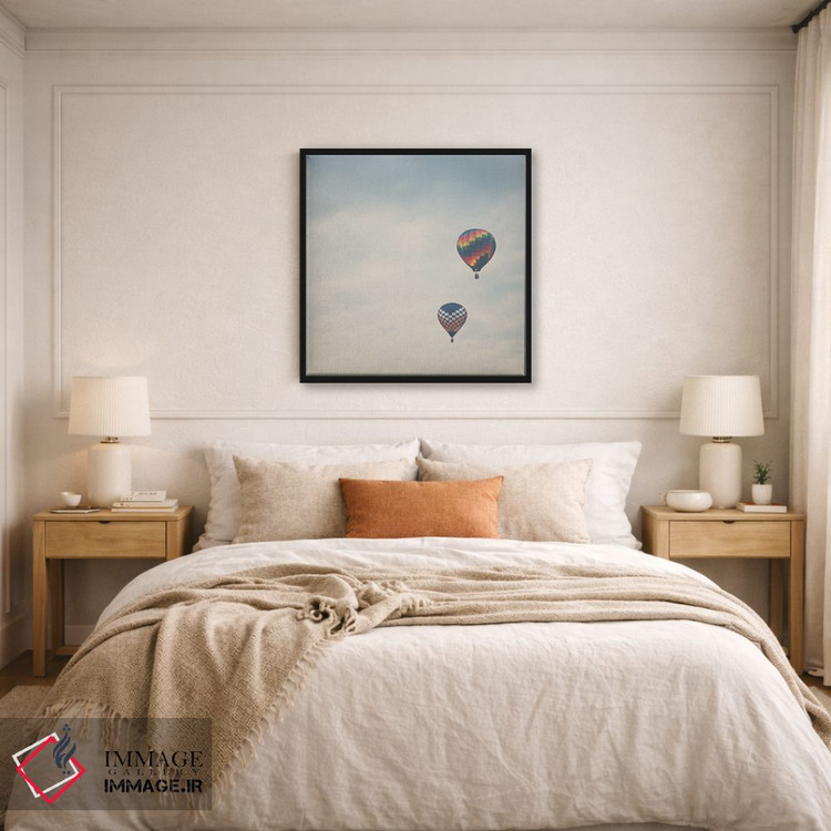 تابلو دکوراتیو یک جفت بالن هوای گرم اثر لورا ایوانز - D5B