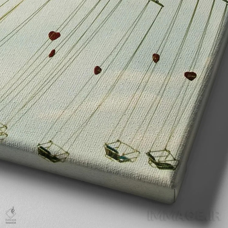 تابلو دکوراتیو پرواز در ارتفاع ... اثر لورا ایوانز - نمای نزدیک بافت بوم