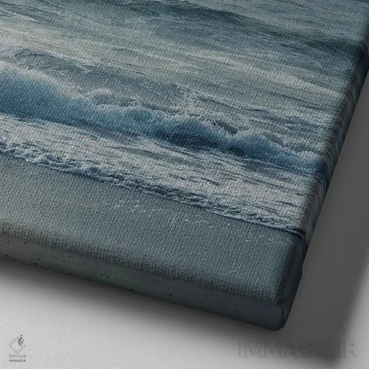 تابلو دکوراتیو پرندگان در حال پرواز بر فراز اقیانوس آرام اثر لورا ایوانز - نمای نزدیک بافت بوم