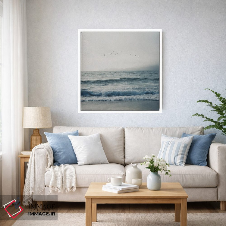 تابلو دکوراتیو پرندگان در حال پرواز بر فراز اقیانوس آرام اثر لورا ایوانز - D3W