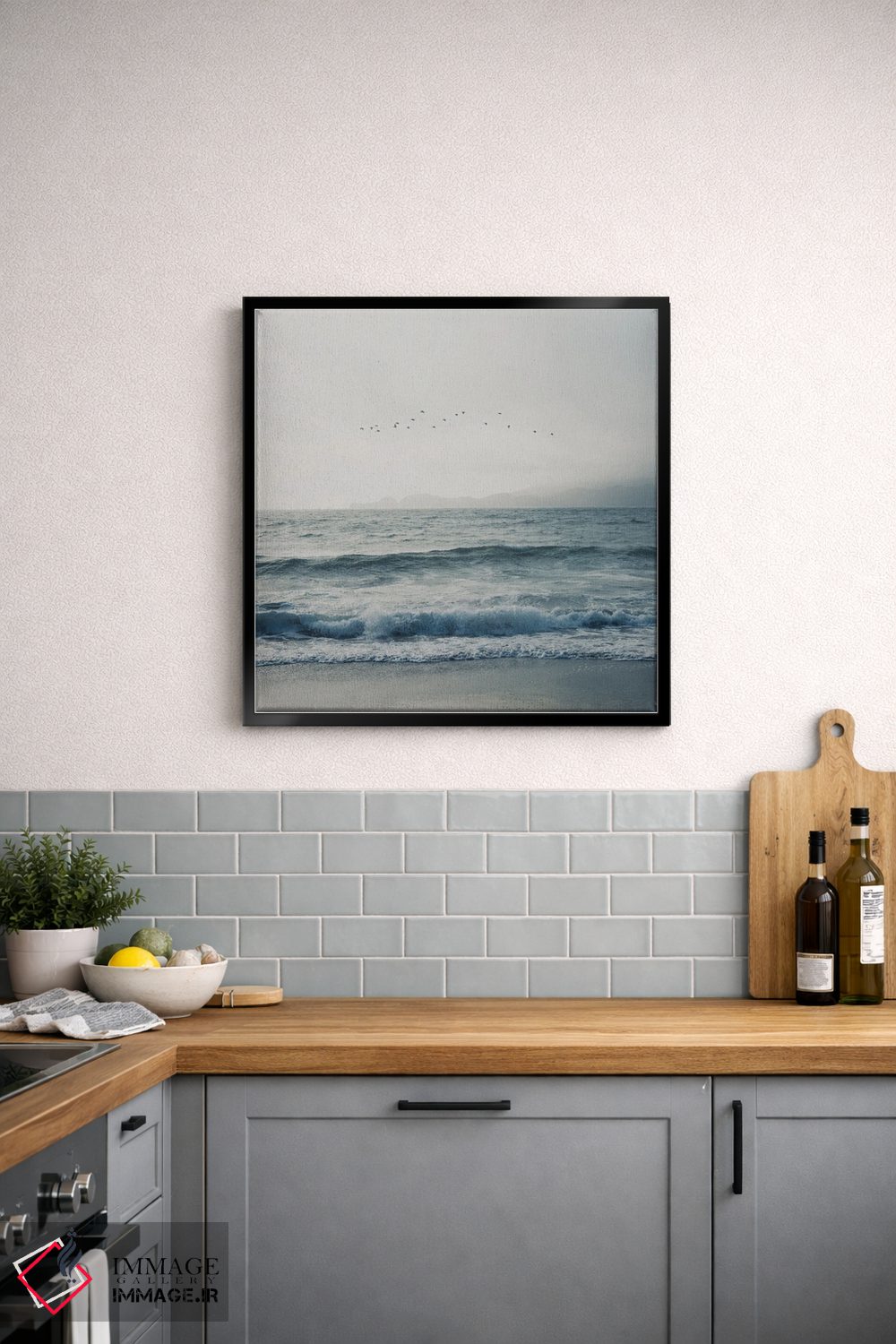 تابلو دکوراتیو پرندگان در حال پرواز بر فراز اقیانوس آرام اثر لورا ایوانز - D5B