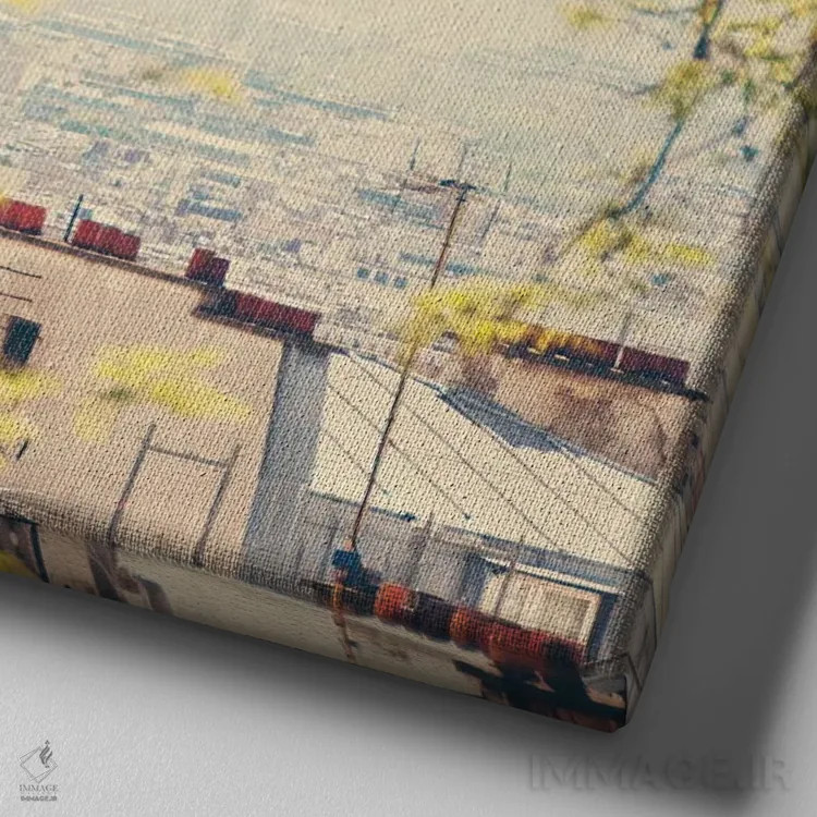 تابلو دکوراتیو از بالای تپه اثر لورا ایوانز - نمای نزدیک بافت بوم