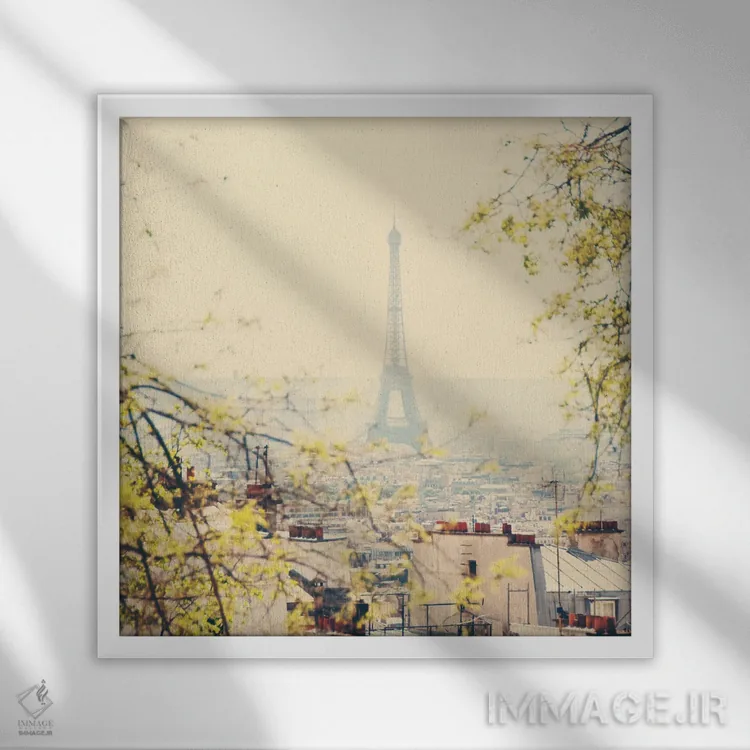 تابلو دکوراتیو از بالای تپه اثر لورا ایوانز - نمای قابدار سفید