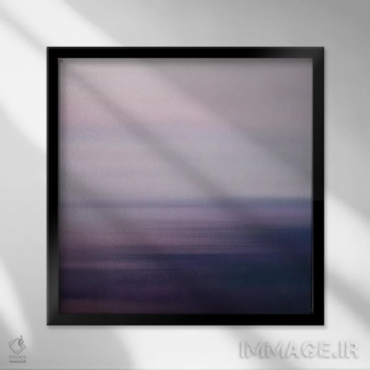 تابلو مینیمال دریای محو اثر لنا وایسبک - نمای قابدار مشکی