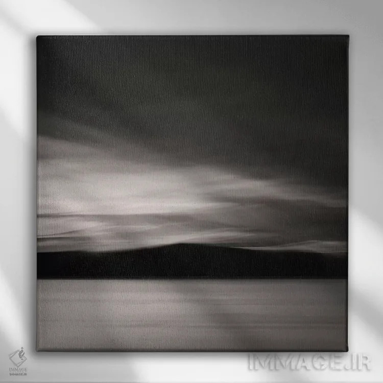 تابلو مینیمال آخرین نورها اثر لنا وایسبک - نمای روبهرو روی دیوار