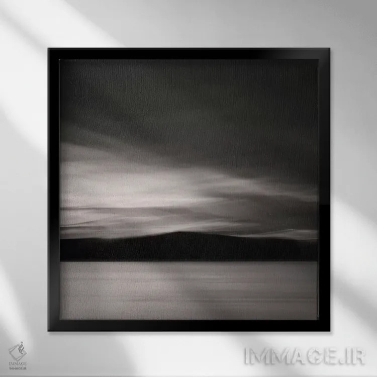 تابلو مینیمال آخرین نورها اثر لنا وایسبک - نمای قابدار مشکی