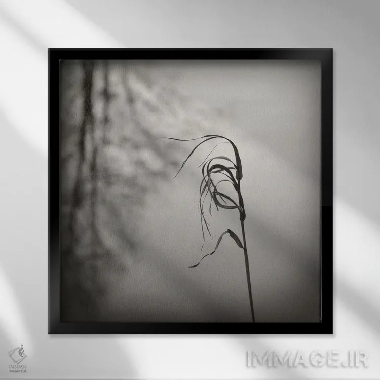 تابلو مینیمال در باد اثر لنا وایسبک - نمای قابدار مشکی