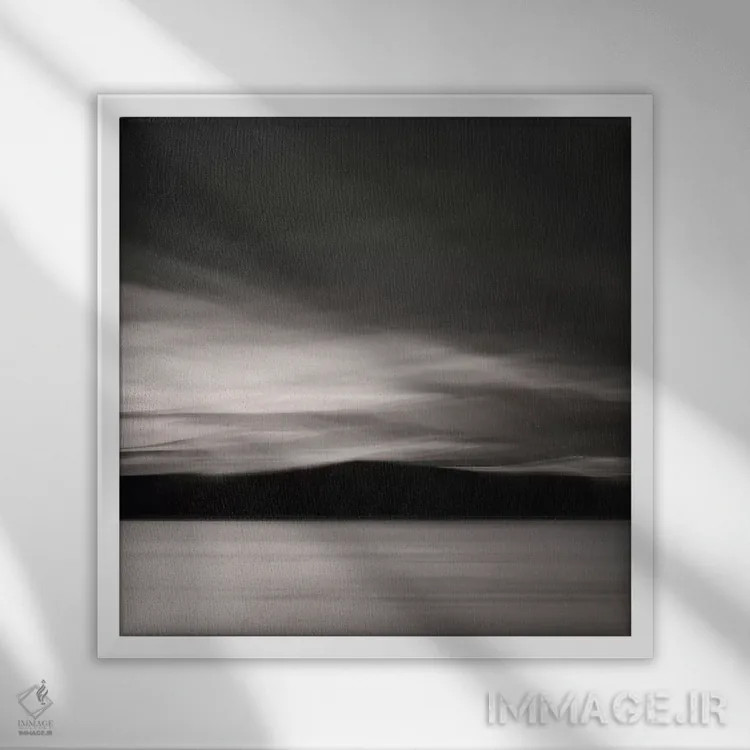 تابلو مینیمال آخرین نورها اثر لنا وایسبک - نمای قابدار سفید