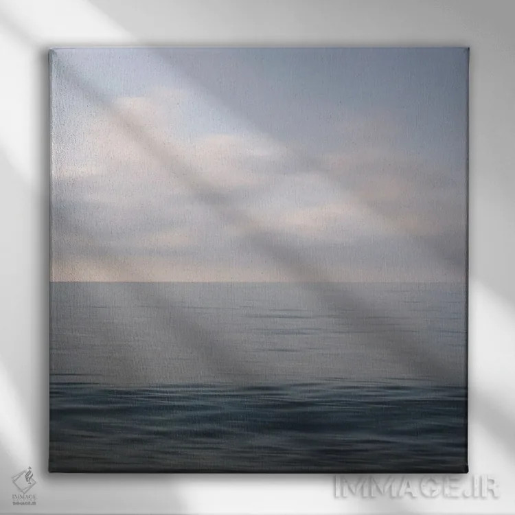 تابلو دکوراتیو منظره آبی مدیترانه ای اثر لنا وایسبک - نمای روبهرو روی دیوار