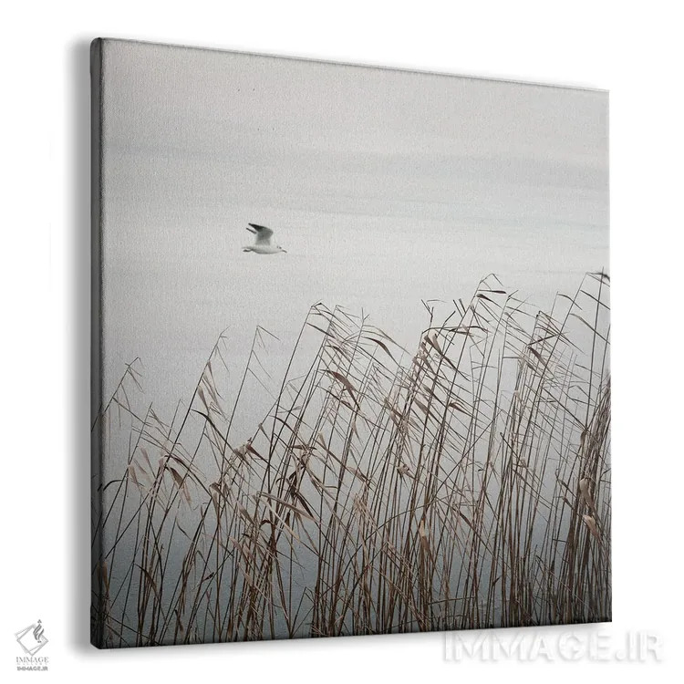 تابلو دکوراتیو پرنده روی دریاچه اثر لنا وایسبک - نمای پرسپکتیو محصول