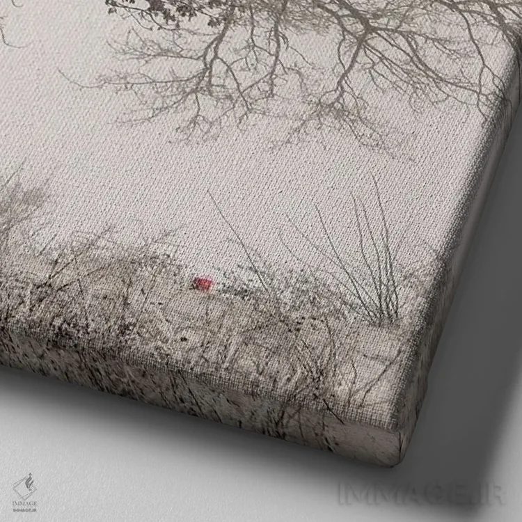 تابلو دکوراتیو درخت بلوط اثر لنا وایسبک - نمای نزدیک بافت بوم