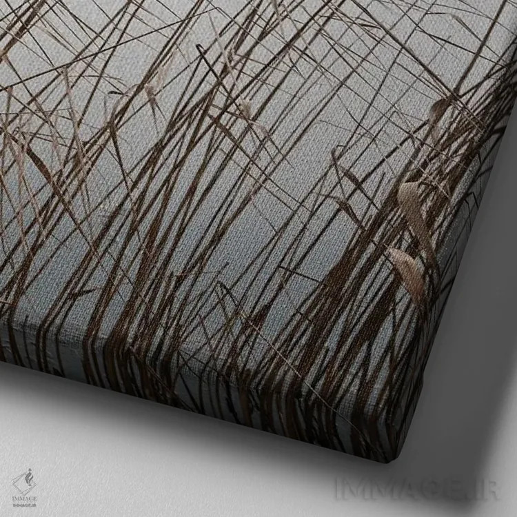 تابلو دکوراتیو پرنده روی دریاچه اثر لنا وایسبک - نمای نزدیک بافت بوم