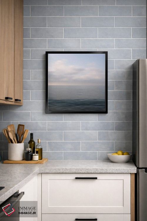 تابلو دکوراتیو منظره آبی مدیترانه ای اثر لنا وایسبک - D6B