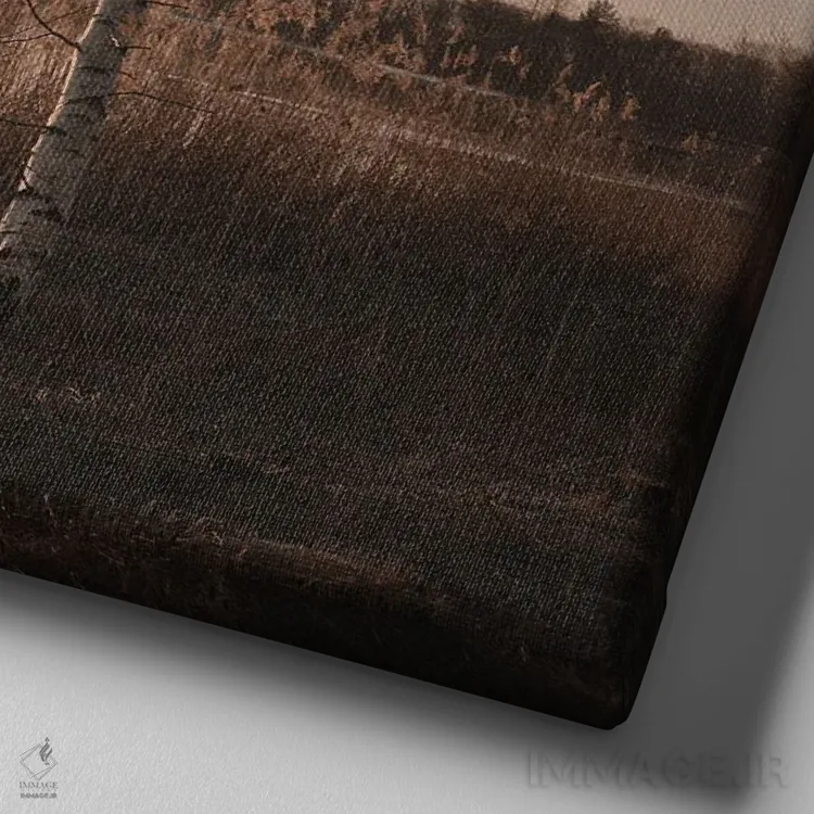 تابلو دکوراتیو فصل پاییز اثر لنا وایسبک - نمای نزدیک بافت بوم