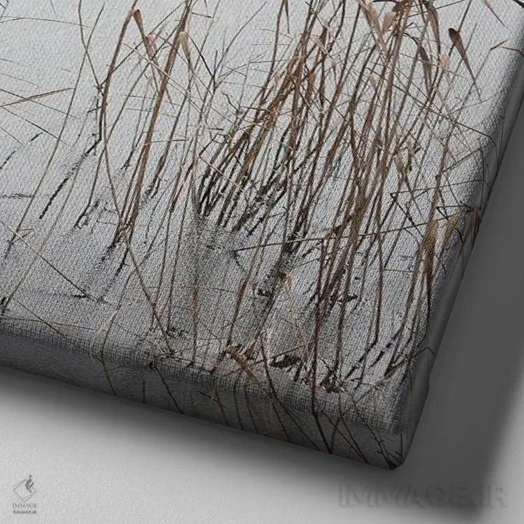 تابلو دکوراتیو ژانویه خاکستری اثر لنا وایسبک - نمای نزدیک بافت بوم