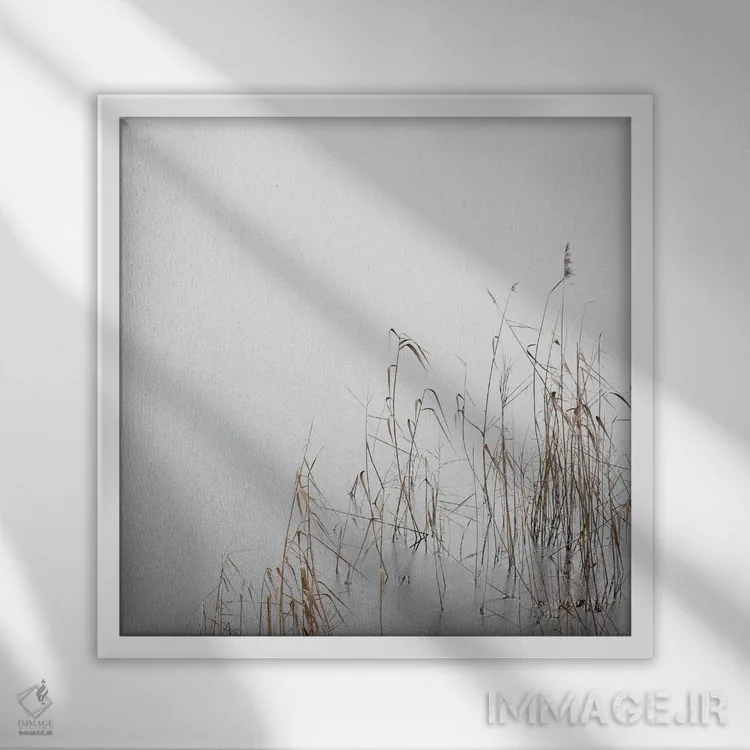 تابلو دکوراتیو ژانویه خاکستری اثر لنا وایسبک - نمای قابدار سفید