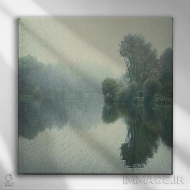 تابلو دکوراتیو رودخانه شبح گون اثر لنا وایسبک - نمای روبهرو روی دیوار