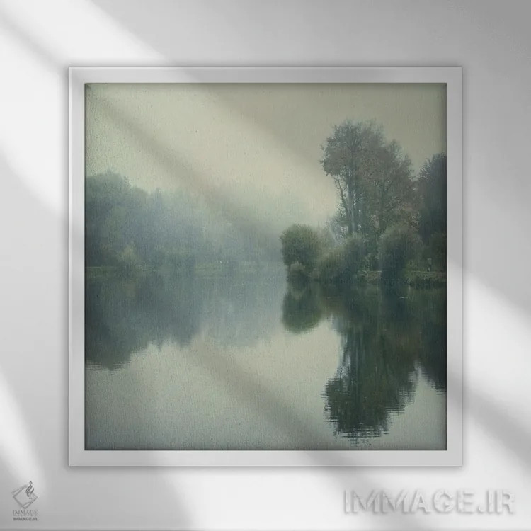 تابلو دکوراتیو رودخانه شبح گون اثر لنا وایسبک - نمای قابدار سفید