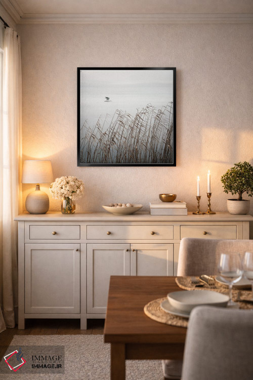 تابلو دکوراتیو پرنده روی دریاچه اثر لنا وایسبک - D6B