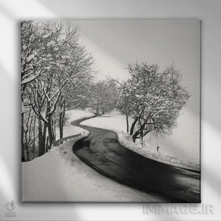 تابلو دکوراتیو جاده مارپیچ اثر لنا وایسبک - نمای روبهرو روی دیوار
