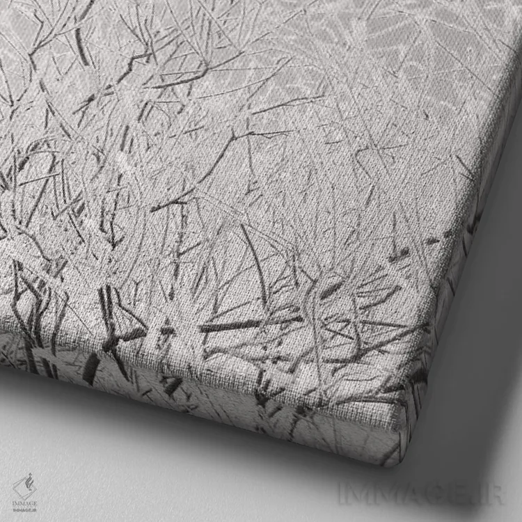 تابلو دکوراتیو زمستان نقاشی شده اثر لنا وایسبک - نمای نزدیک بافت بوم