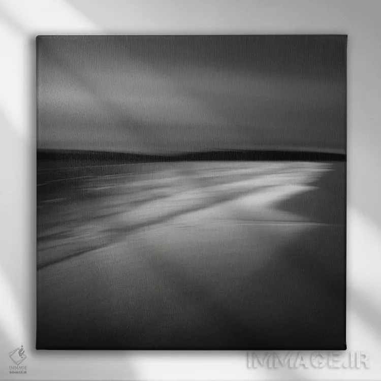تابلو انتزاعی حال وهوای ساحلی پولیا اثر لنا وایسبک - نمای روبهرو روی دیوار