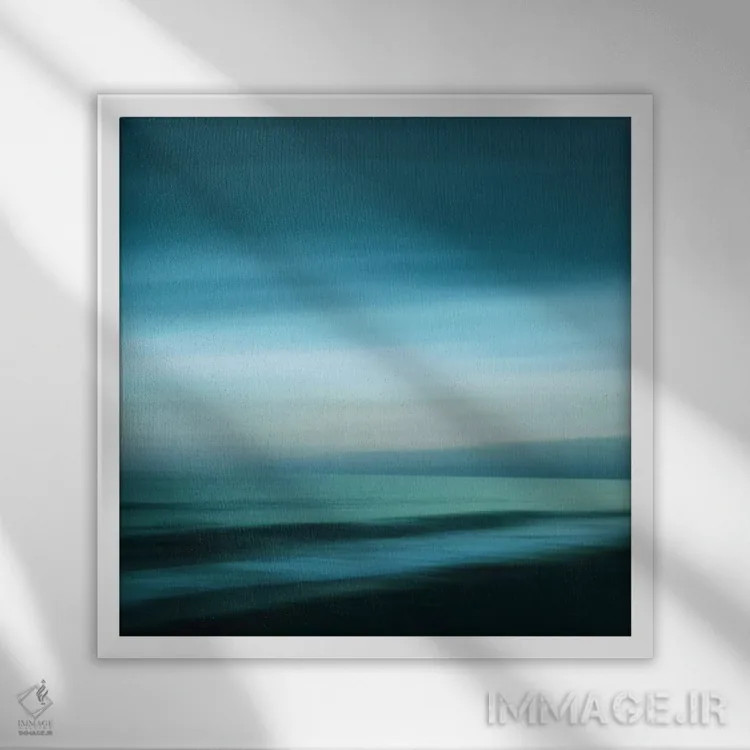 تابلو انتزاعی چشم انداز رویایی ۱ اثر لنا وایسبک - نمای قابدار سفید