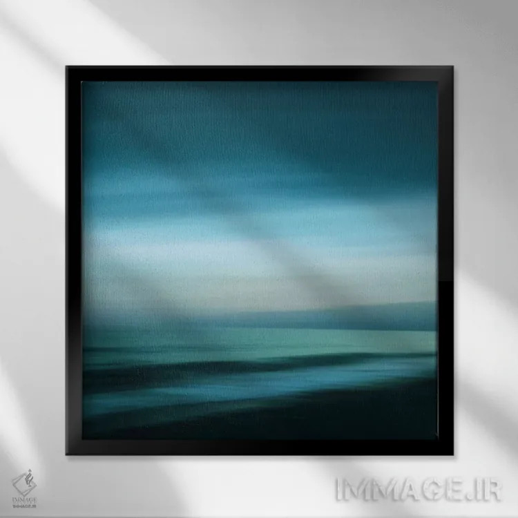 تابلو انتزاعی چشم انداز رویایی ۱ اثر لنا وایسبک - نمای قابدار مشکی