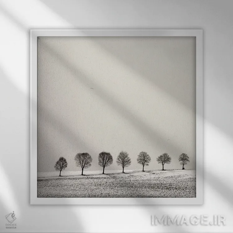 تابلو دکوراتیو بوستان اثر لنا وایسبک - نمای قابدار سفید