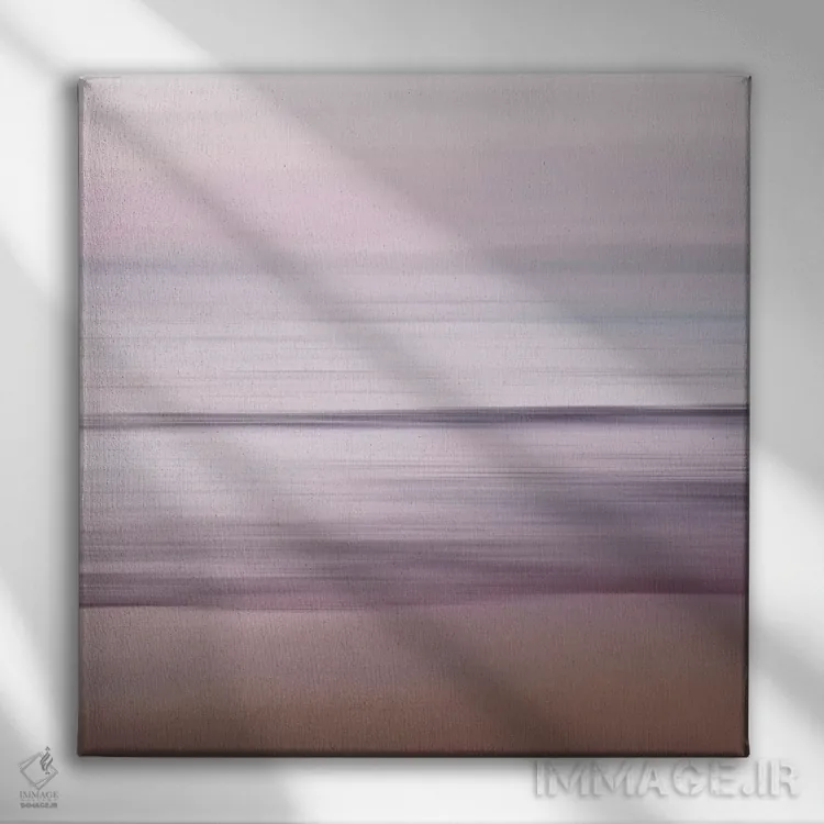 تابلو انتزاعی غروب پاستلی اثر لنا وایسبک - نمای روبهرو روی دیوار