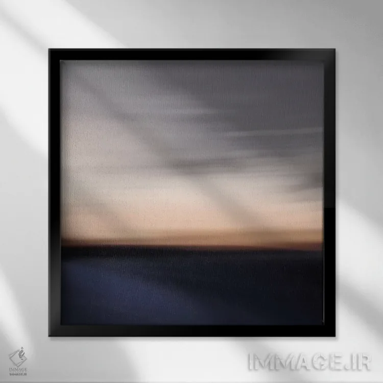 تابلو انتزاعی چشم انداز رویایی ۱۳ اثر لنا وایسبک - نمای قابدار مشکی