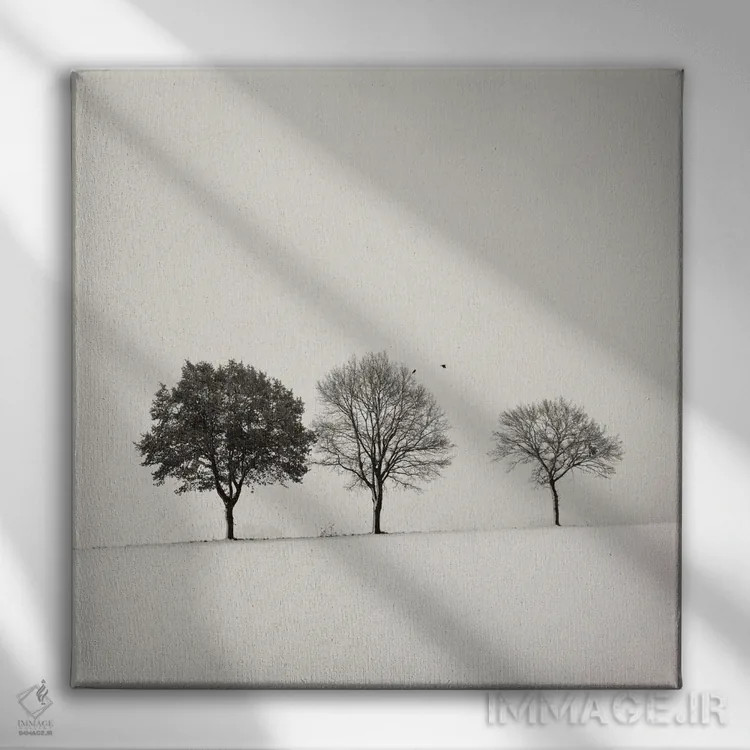 تابلو دکوراتیو سه درخت اثر لنا وایسبک - نمای روبهرو روی دیوار