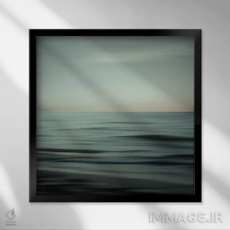 تابلو انتزاعی موج های آرامش اثر لنا وایسبک - نمای قابدار مشکی