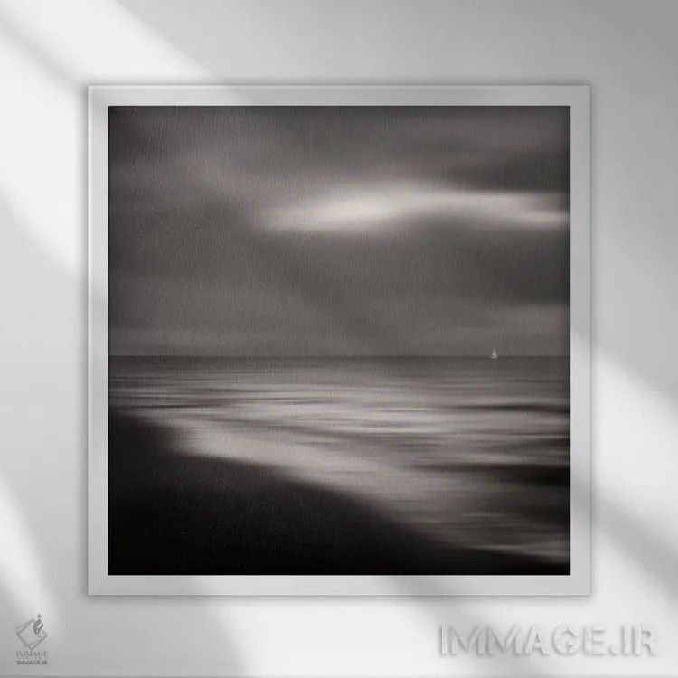 تابلو انتزاعی سفر اثر لنا وایسبک - نمای قابدار سفید