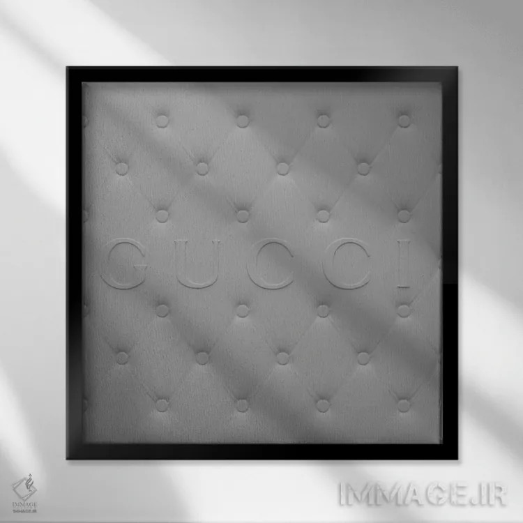 تابلو دکوراتیو پنل گوچی اثر فایو بای فایو کالکتیو - نمای قابدار مشکی