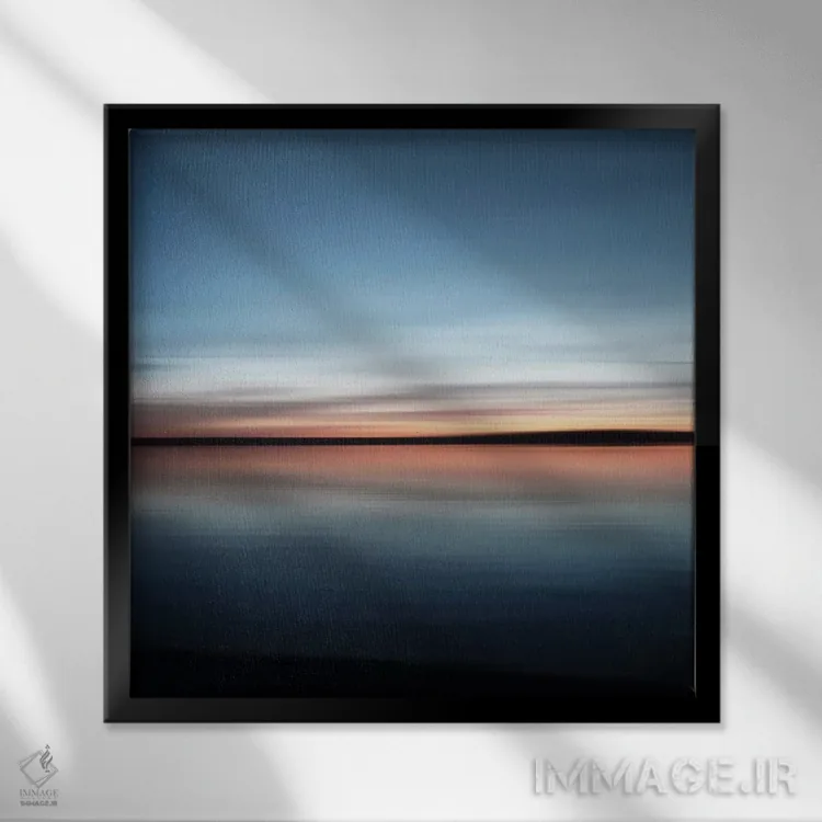 تابلو دکوراتیو آنجا که دریا با آسمان تلاقی می کند اثر لنا وایسبک - نمای قابدار مشکی