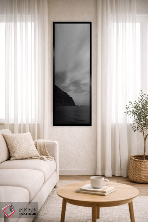 تابلو دکوراتیو Clouds And A Boat,دریا، ابرها و یک قایق اثر لنا وایسبک - D4B